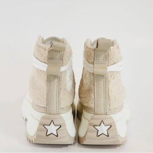 Converse Run Star Hike Hi Sherpa Farro Platform Sneakers Beige A04258C Sz 8.5 - Picture 5 of 15